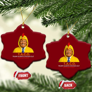 Funny Trump TACO Sarcasm Ceramic Ornament Trump Always Chickens Out Joke TS02 Print Your Wear
