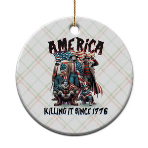 Patriotic Horror Mashup Ceramic Ornament America Killing It Since 1776 TS02 1pc Christmas Plaid Print Your Wear