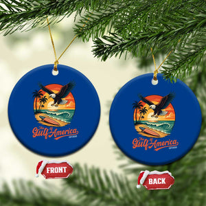 Gulf of USA 2025 Bald Eagle Ceramic Ornament Vintage Patriotic Beach Sunset 4th Of July TS02 1pc Blue Print Your Wear