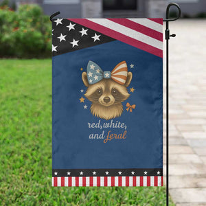 Red White and Feral Raccoon Garden Flag Funny Patriotic Animal 4th of July TS02 Classic Blue Black Print Your Wear