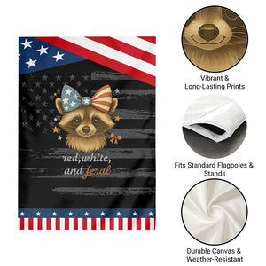 Red White and Feral Raccoon Garden Flag Funny Patriotic Animal 4th of July TS02 Print Your Wear