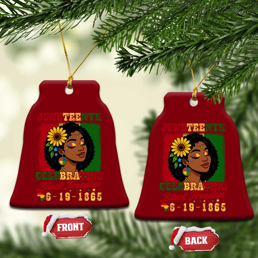 Juneteenth 1865 Black Freedom Celebration Ceramic Ornament Afrocentric Pride Melanin Girl TS02 Print Your Wear