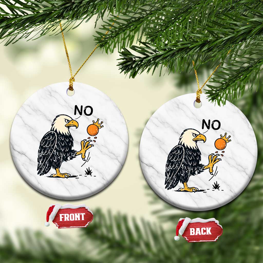 Bald Eagle No Kings In America Ceramic Ornament No Orange We The People Patriotic Political Statement TS02 1pc White Marble Print Your Wear