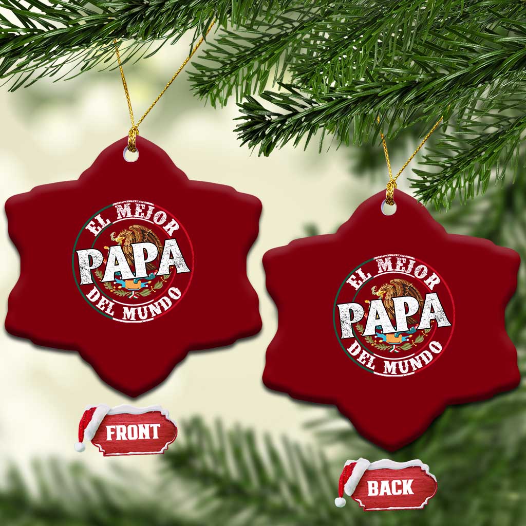 Mexican Dad Ceramic Ornament El Mejor Papá del Mundo Mexico Flag Eagle TS02 Print Your Wear