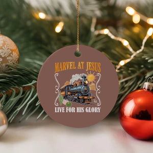 Summer VBS 2025 Ceramic Ornament Marvel at Jesus Live for His Glory Christian Bible Camp TS02 1pc Mocha Print Your Wear