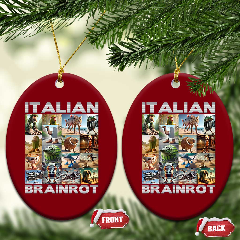 Funny Italian Brainrot Meme Art Ceramic Ornament Surreal Humor Pop Culture Collage TS02 Print Your Wear