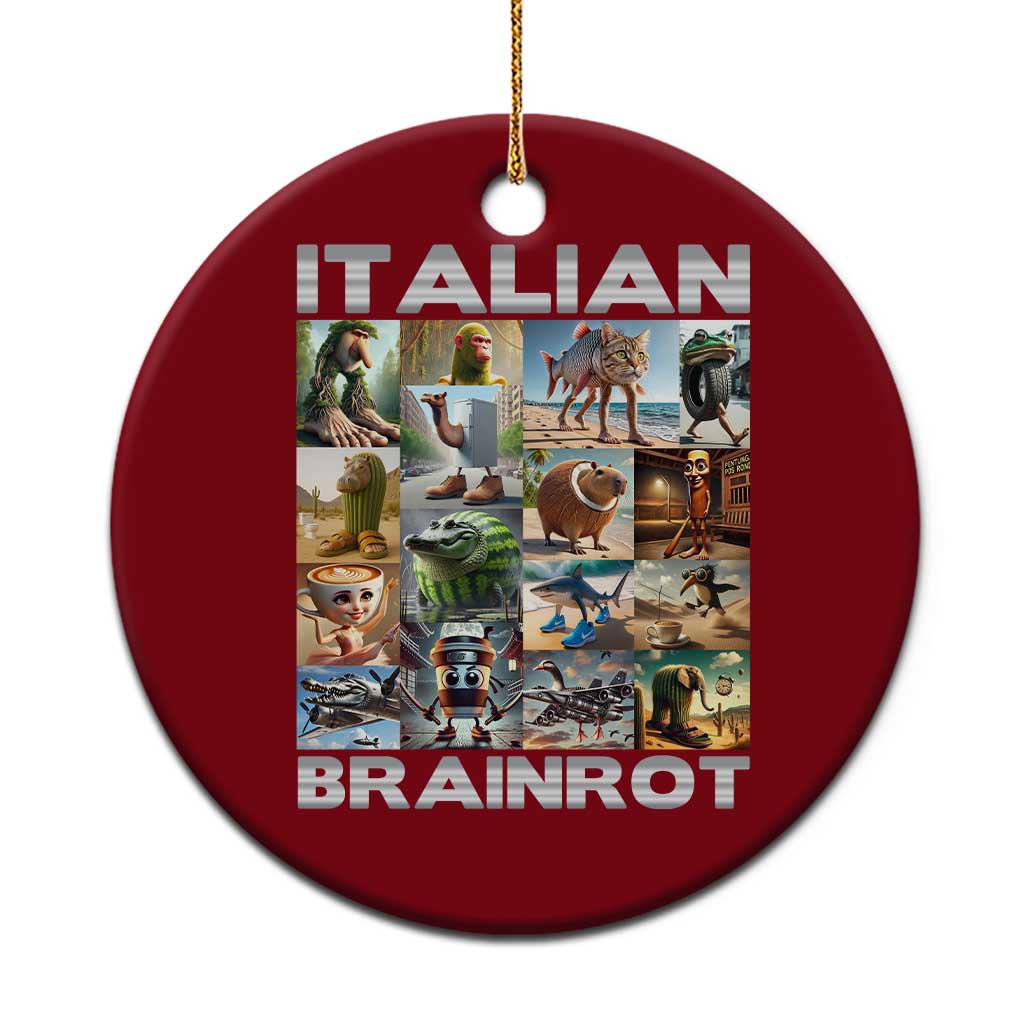 Funny Italian Brainrot Meme Art Ceramic Ornament Surreal Humor Pop Culture Collage TS02 1pc Red Print Your Wear