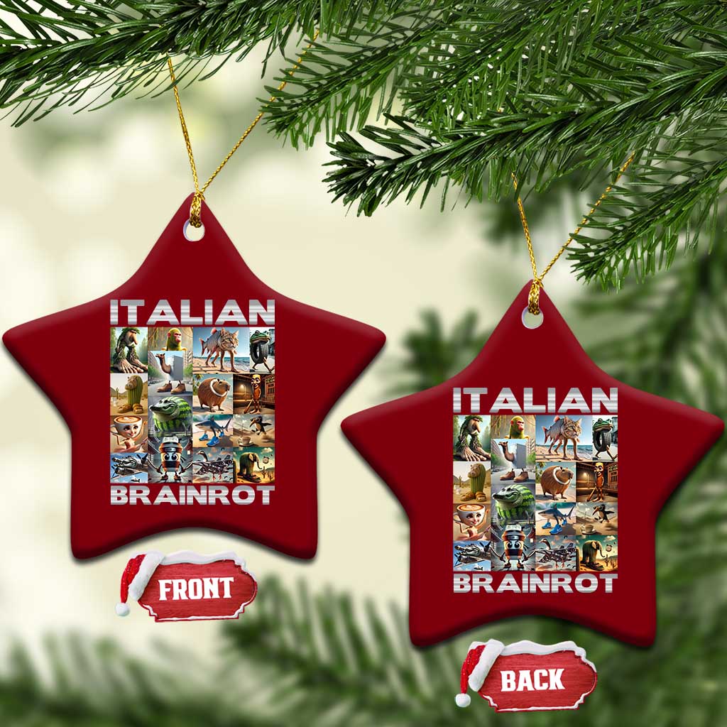 Funny Italian Brainrot Meme Art Ceramic Ornament Surreal Humor Pop Culture Collage TS02 Print Your Wear