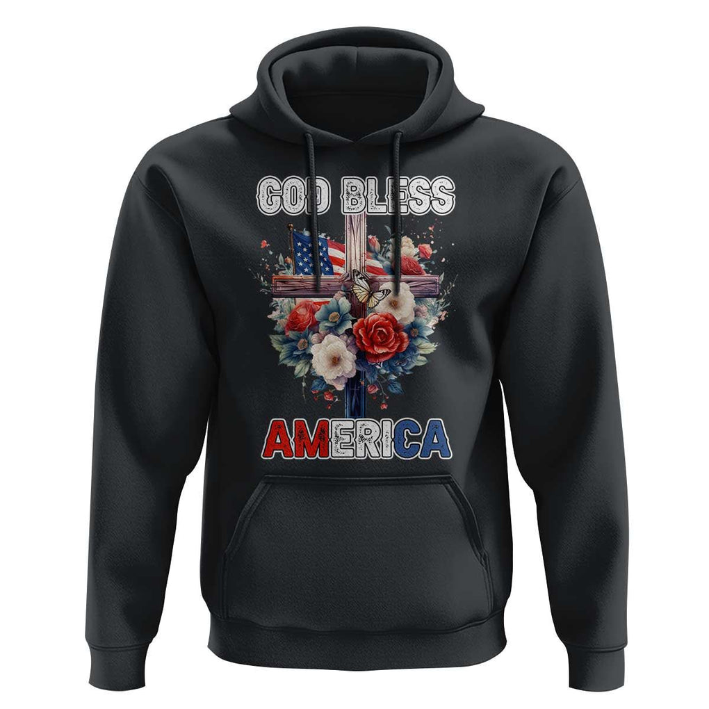 God Bless America Hoodie US Flag Christian Cross Religious Faith TS02 Black Print Your Wear