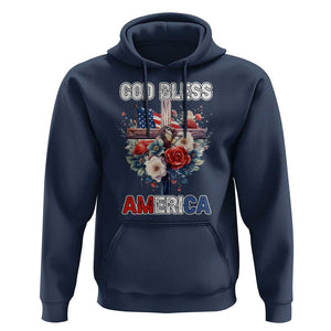 God Bless America Hoodie US Flag Christian Cross Religious Faith TS02 Navy Print Your Wear