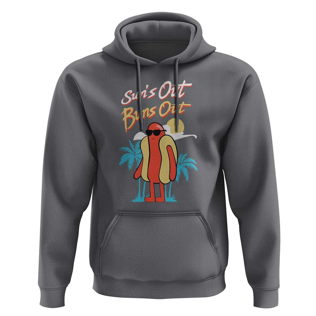Summer Vibe Hoodie Sun's Out Buns Out Funny Hotdog BBQ Party TS02 Charcoal Print Your Wear