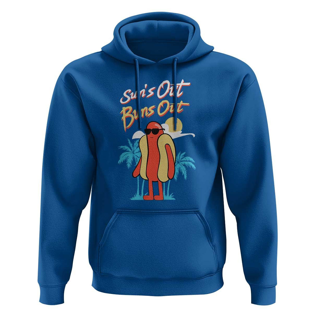 Summer Vibe Hoodie Sun's Out Buns Out Funny Hotdog BBQ Party TS02 Royal Blue Print Your Wear