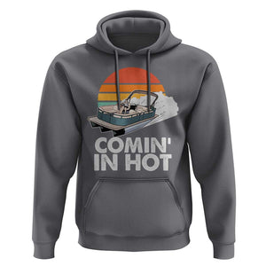 Summer Vibe Hoodie Comin' In Hot Poontoon Boat TS02 Charcoal Print Your Wear