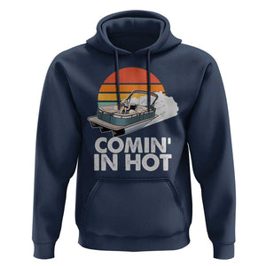 Summer Vibe Hoodie Comin' In Hot Poontoon Boat TS02 Navy Print Your Wear