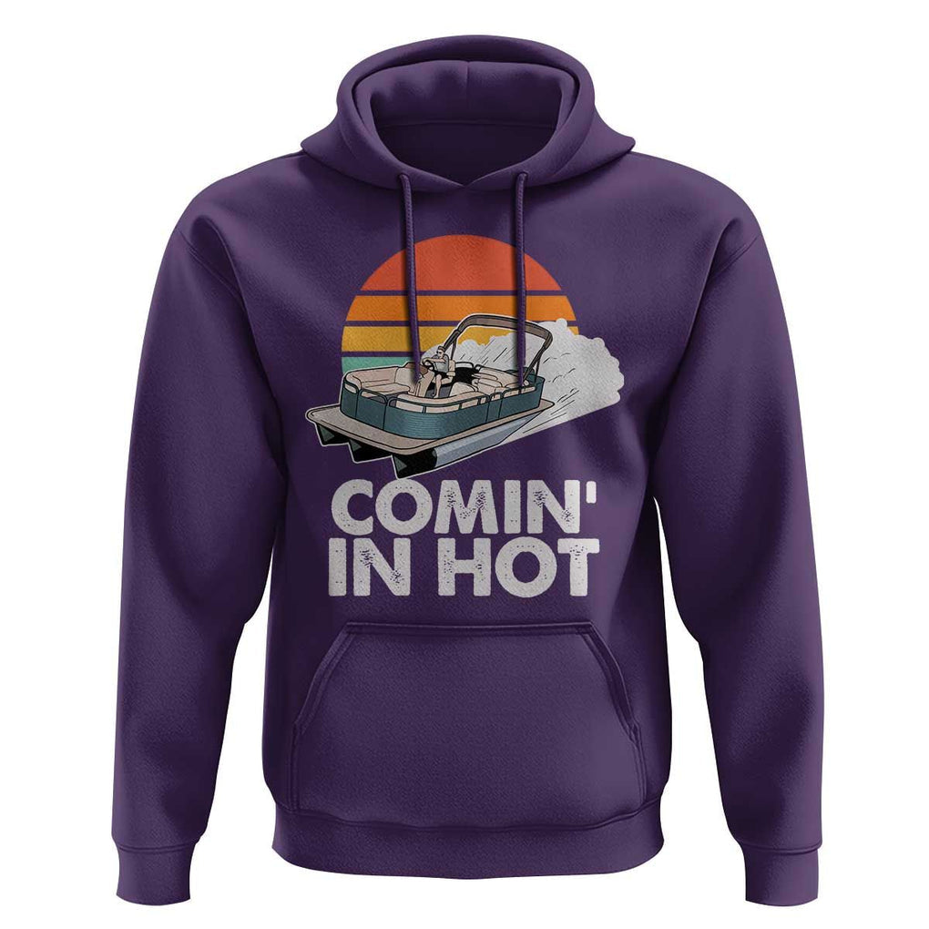 Summer Vibe Hoodie Comin' In Hot Poontoon Boat TS02 Purple Print Your Wear