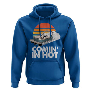 Summer Vibe Hoodie Comin' In Hot Poontoon Boat TS02 Royal Blue Print Your Wear