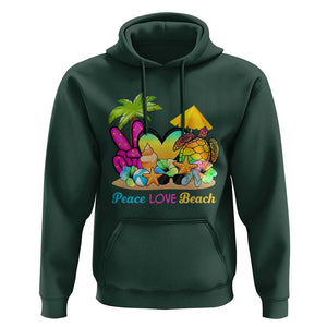 Tropical Summer Vibe Hoodie Peace Love Beach TS02 Dark Forest Green Print Your Wear