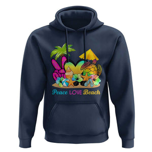 Tropical Summer Vibe Hoodie Peace Love Beach TS02 Navy Print Your Wear