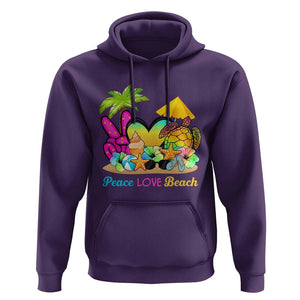Tropical Summer Vibe Hoodie Peace Love Beach TS02 Purple Print Your Wear