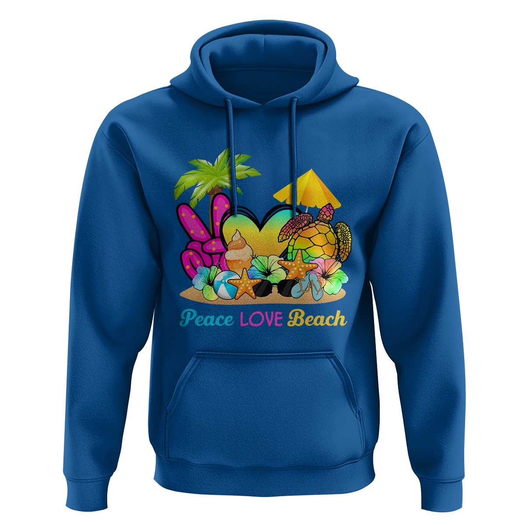 Tropical Summer Vibe Hoodie Peace Love Beach TS02 Royal Blue Print Your Wear