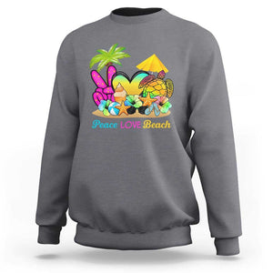 Tropical Summer Vibe Sweatshirt Peace Love Beach TS02 Charcoal Print Your Wear