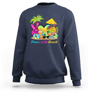 Tropical Summer Vibe Sweatshirt Peace Love Beach TS02 Navy Print Your Wear