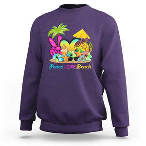 Tropical Summer Vibe Sweatshirt Peace Love Beach TS02 Purple Print Your Wear