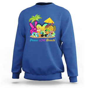 Tropical Summer Vibe Sweatshirt Peace Love Beach TS02 Royal Blue Print Your Wear