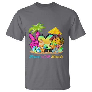 Tropical Summer Vibe T Shirt Peace Love Beach TS02 Charcoal Print Your Wear