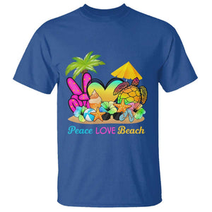 Tropical Summer Vibe T Shirt Peace Love Beach TS02 Royal Blue Print Your Wear