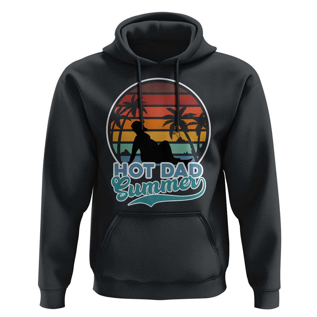 Summer Dad Bod Hoodie Funny Hot Dad Summer Retro Sunset TS02 Black Print Your Wear