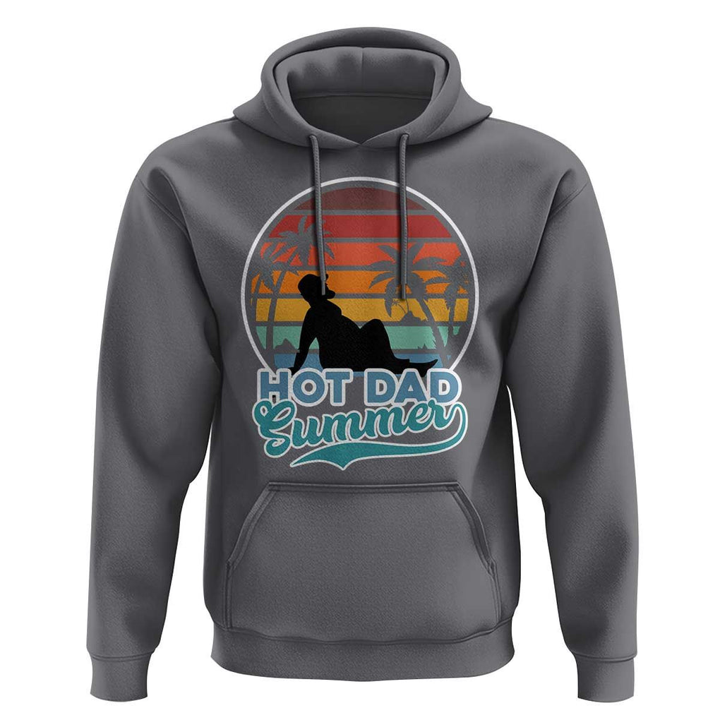 Summer Dad Bod Hoodie Funny Hot Dad Summer Retro Sunset TS02 Charcoal Print Your Wear