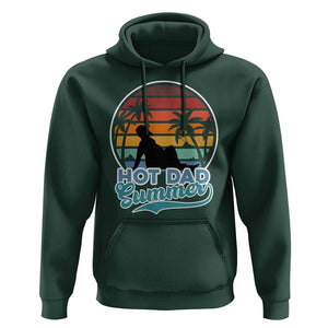 Summer Dad Bod Hoodie Funny Hot Dad Summer Retro Sunset TS02 Dark Forest Green Print Your Wear