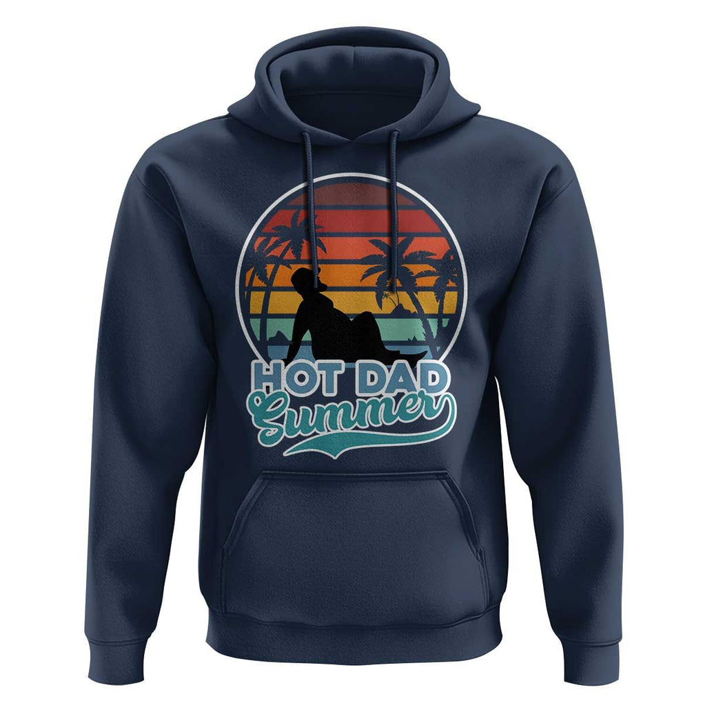 Summer Dad Bod Hoodie Funny Hot Dad Summer Retro Sunset TS02 Navy Print Your Wear