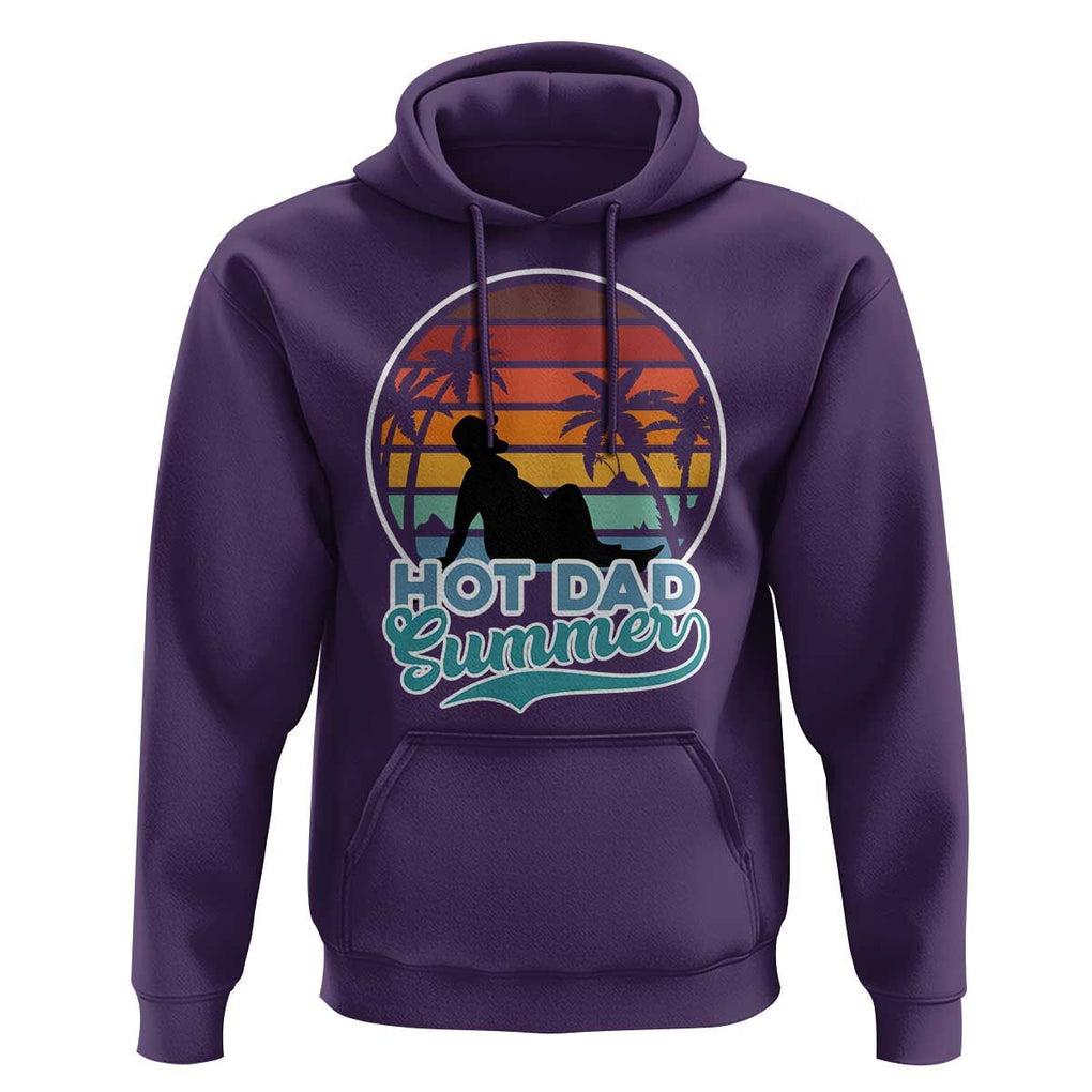 Summer Dad Bod Hoodie Funny Hot Dad Summer Retro Sunset TS02 Purple Print Your Wear