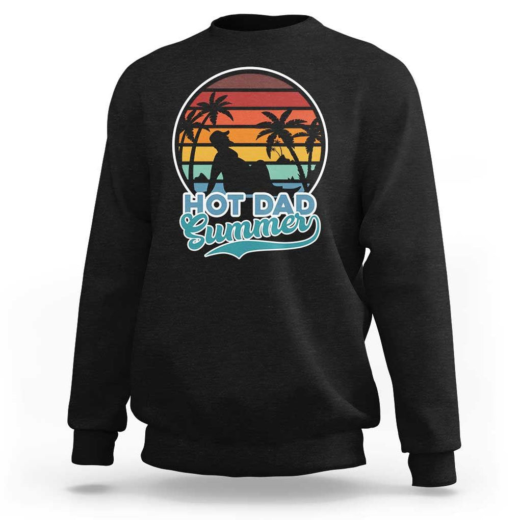 Summer Dad Bod Sweatshirt Funny Hot Dad Summer Retro Sunset TS02 Black Print Your Wear