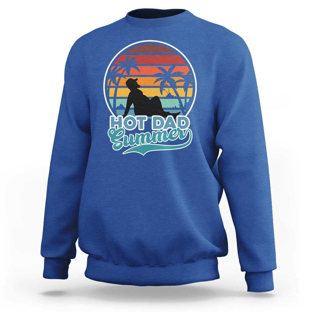 Summer Dad Bod Sweatshirt Funny Hot Dad Summer Retro Sunset TS02 Royal Blue Print Your Wear
