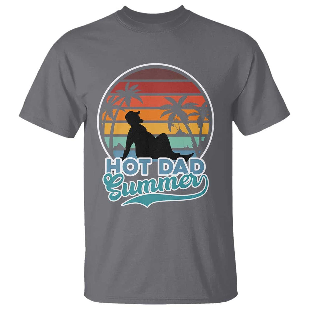 Summer Dad Bod T Shirt Funny Hot Dad Summer Retro Sunset TS02 Charcoal Print Your Wear