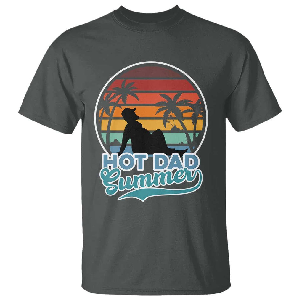 Summer Dad Bod T Shirt Funny Hot Dad Summer Retro Sunset TS02 Dark Heather Print Your Wear