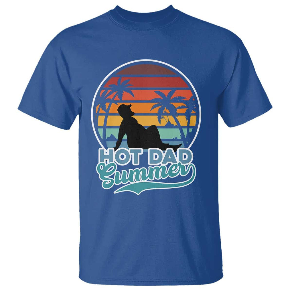 Summer Dad Bod T Shirt Funny Hot Dad Summer Retro Sunset TS02 Royal Blue Print Your Wear