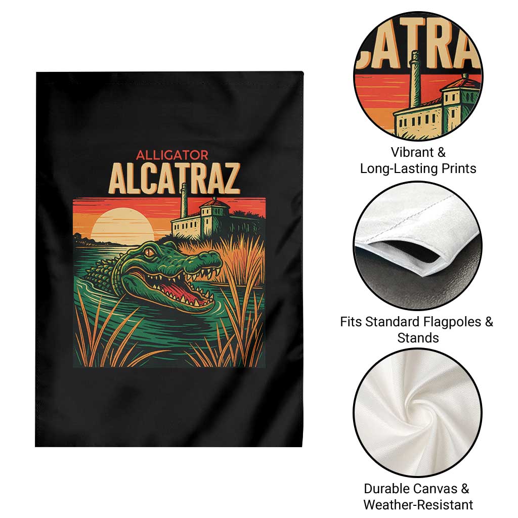 Alligator Alcatraz Garden Flag Retro Florida Swamp Political Prison TS02 Print Your Wear