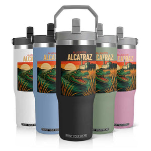 Alligator Alcatraz Flip Straw Tumbler Retro Florida Swamp Political Prison TS02 Print Your Wear