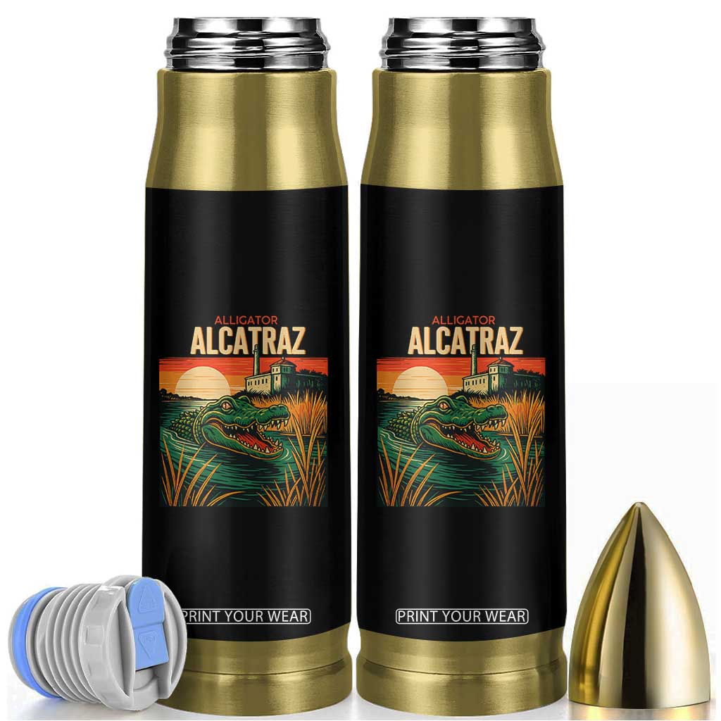Alligator Alcatraz Bullet Tumbler Retro Florida Swamp Political Prison TS02 Black Print Your Wear