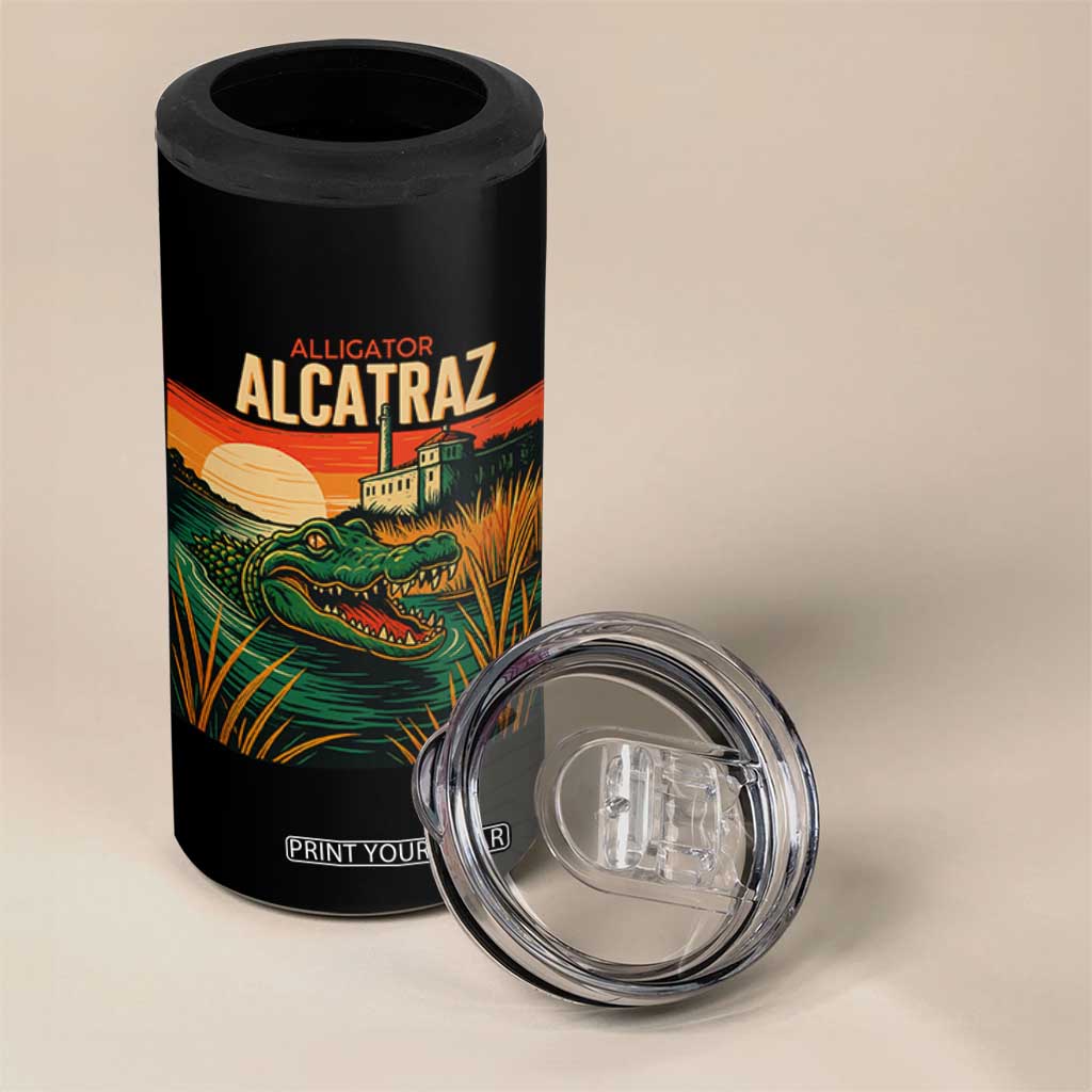 Alligator Alcatraz 4 in 1 Can Cooler Tumbler Retro Florida Swamp Political Prison TS02 Print Your Wear