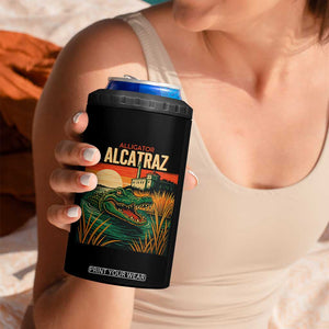 Alligator Alcatraz 4 in 1 Can Cooler Tumbler Retro Florida Swamp Political Prison TS02 Print Your Wear