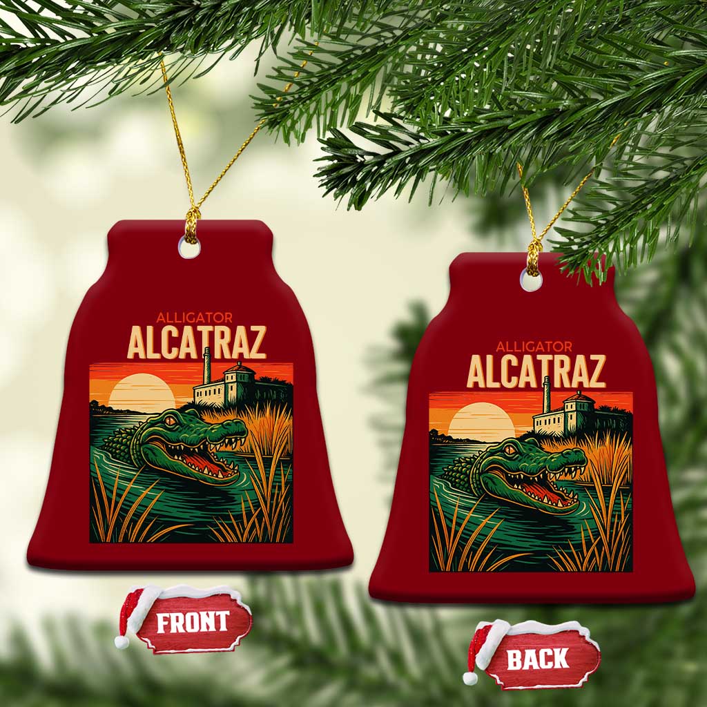 Alligator Alcatraz Ceramic Ornament Retro Florida Swamp Political Prison TS02 Print Your Wear