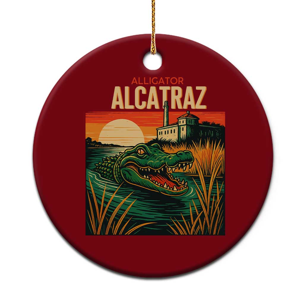 Alligator Alcatraz Ceramic Ornament Retro Florida Swamp Political Prison TS02 1pc Red Print Your Wear