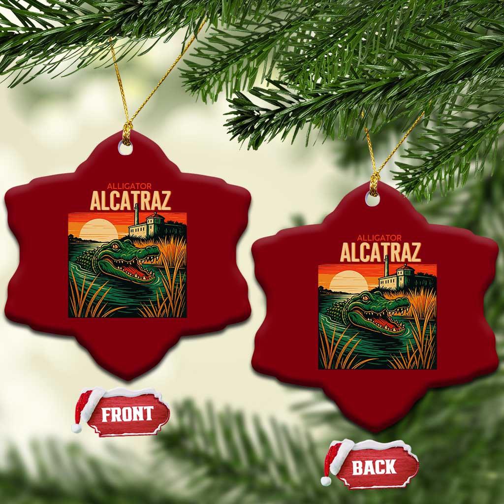 Alligator Alcatraz Ceramic Ornament Retro Florida Swamp Political Prison TS02 Print Your Wear