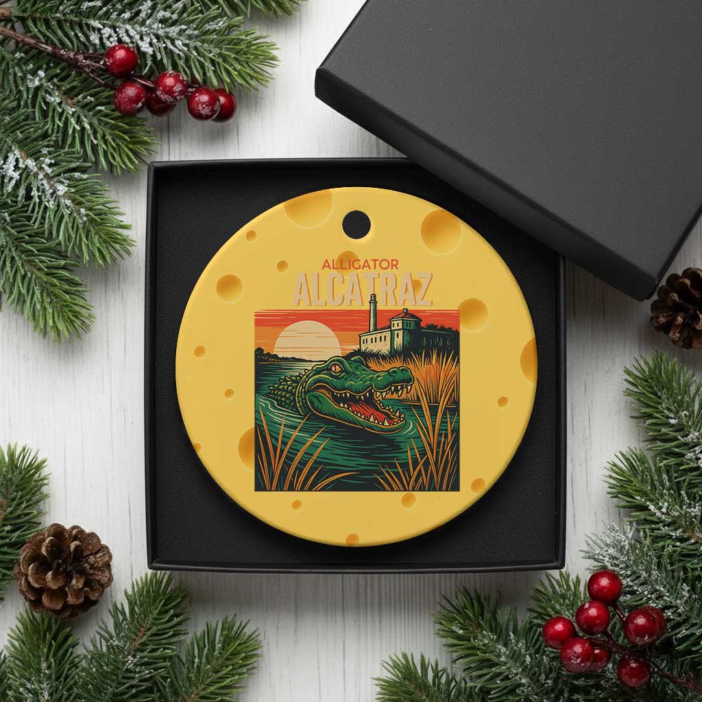 Alligator Alcatraz Ceramic Ornament Retro Florida Swamp Political Prison TS02 1pc Yellow Cheese Print Your Wear