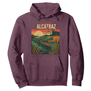 Alligator Alcatraz Hoodie Retro Florida Swamp Political Prison TS02 Maroon Print Your Wear